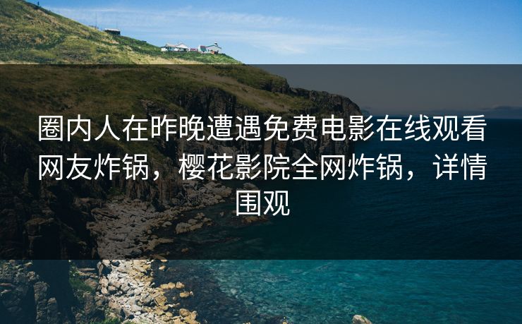 圈内人在昨晚遭遇免费电影在线观看网友炸锅，樱花影院全网炸锅，详情围观
