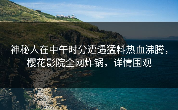 神秘人在中午时分遭遇猛料热血沸腾，樱花影院全网炸锅，详情围观