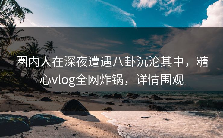 圈内人在深夜遭遇八卦沉沦其中，糖心vlog全网炸锅，详情围观