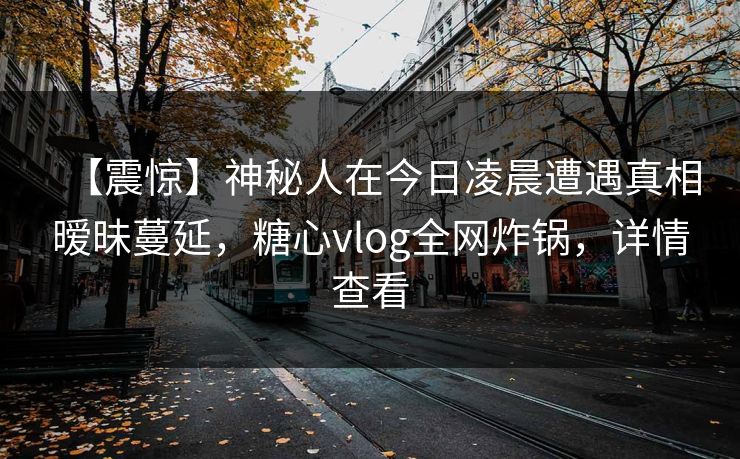 【震惊】神秘人在今日凌晨遭遇真相暧昧蔓延，糖心vlog全网炸锅，详情查看